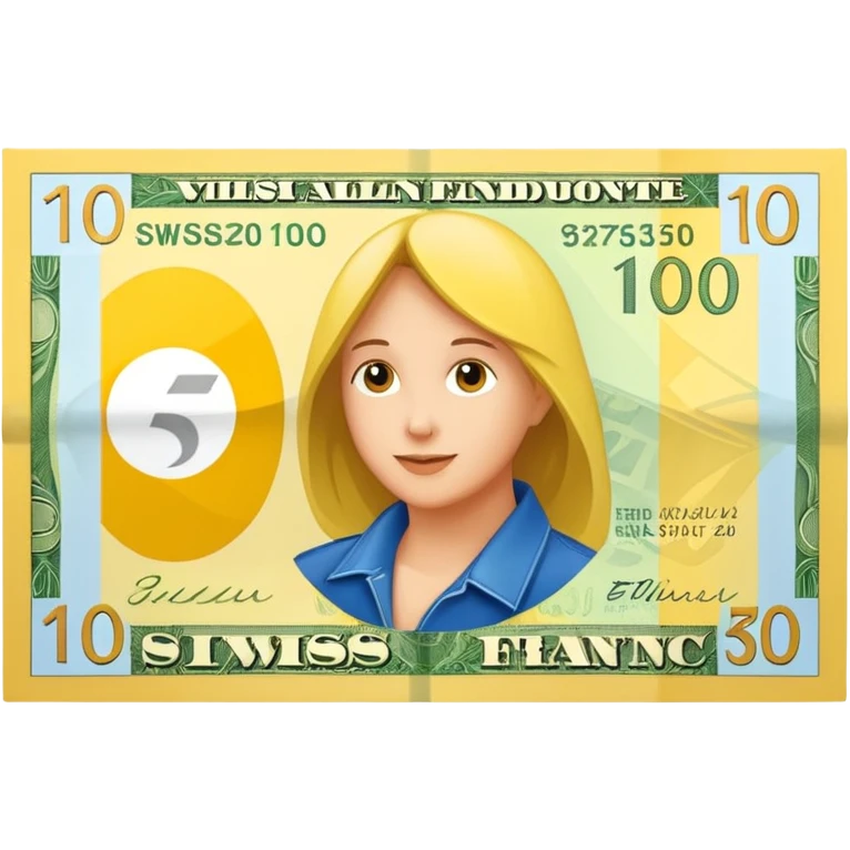 simple yellow Swiss franc banknote emoji