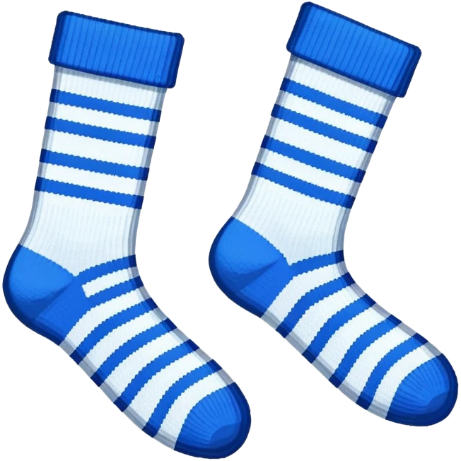 A pair of socks emoji, drawn with an 8-bit pixelated look, similar to early video game sprites. emoji
