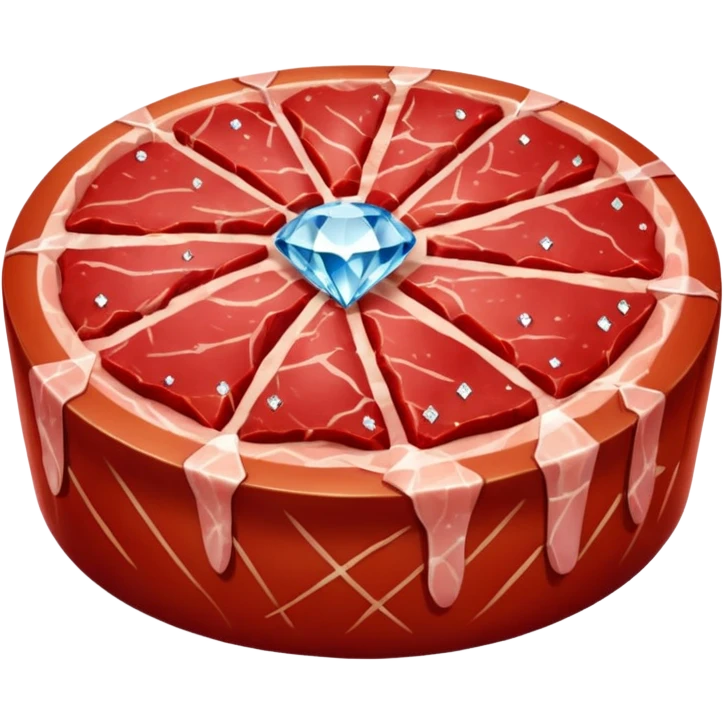 Meat with diamond textur and color emoji