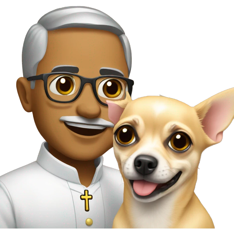 Chihuahua with a pastor alemán  emoji