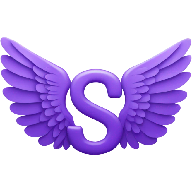 Purple letter S with wings emoji