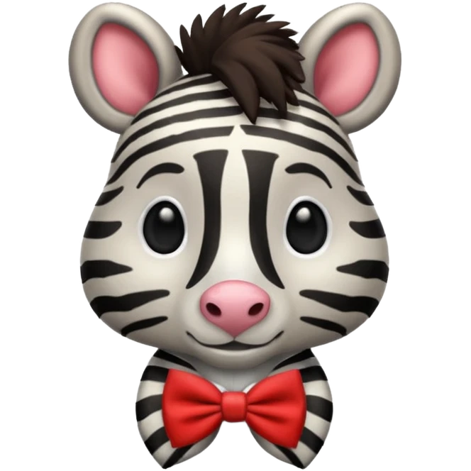 Zebra with a red bow tie emoji