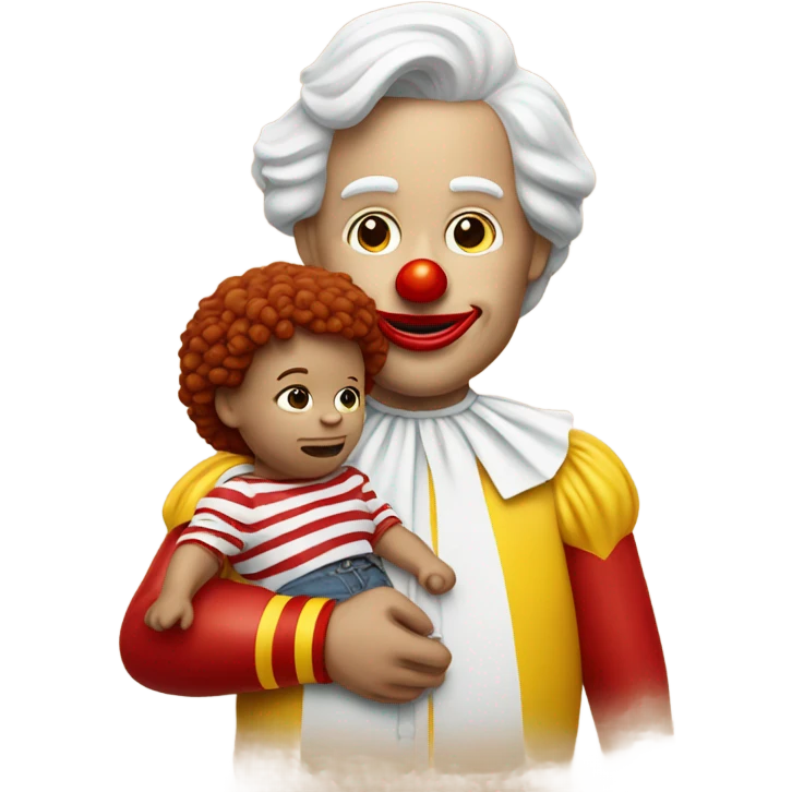 Ronald mcdonald holding a baby ronald mcdonald emoji