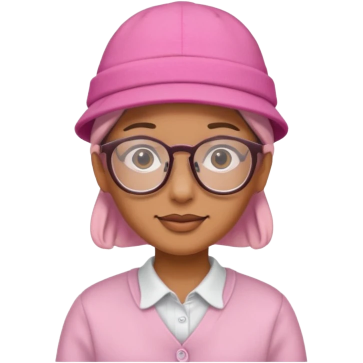 person with glasess wear pink hat  emoji