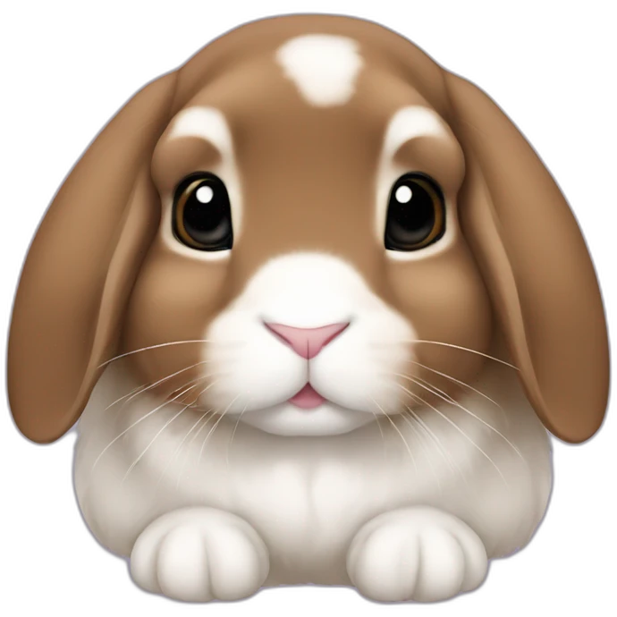 holland lop brown rabbit with floppy ears emoji
