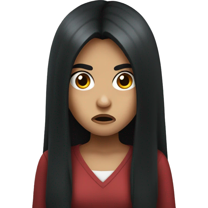 Angry girl with long black hair emoji