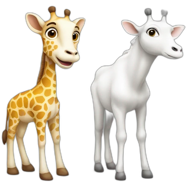 Chèvre et girafe emoji