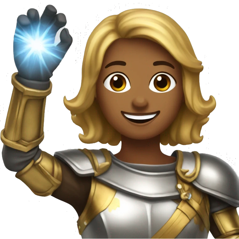 Golden Knight female victory celebration hands up emoji