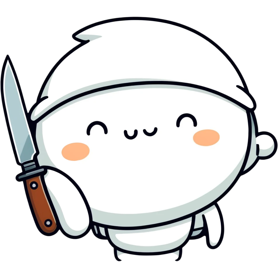 Sleepy holding knife emoji