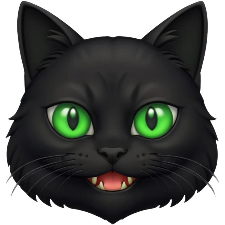 scary black cat with fur raised and back arched emoji