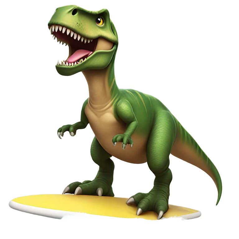 T-Rex on a surf board emoji