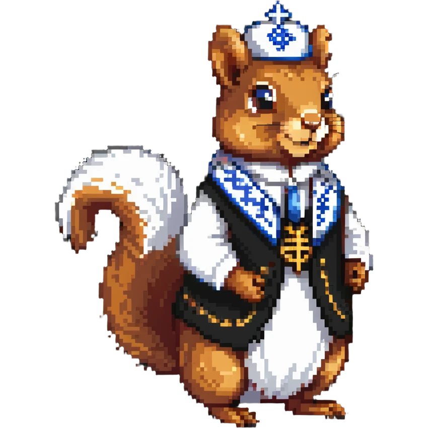 squirrel dressed in traditional Jewish attire emoji