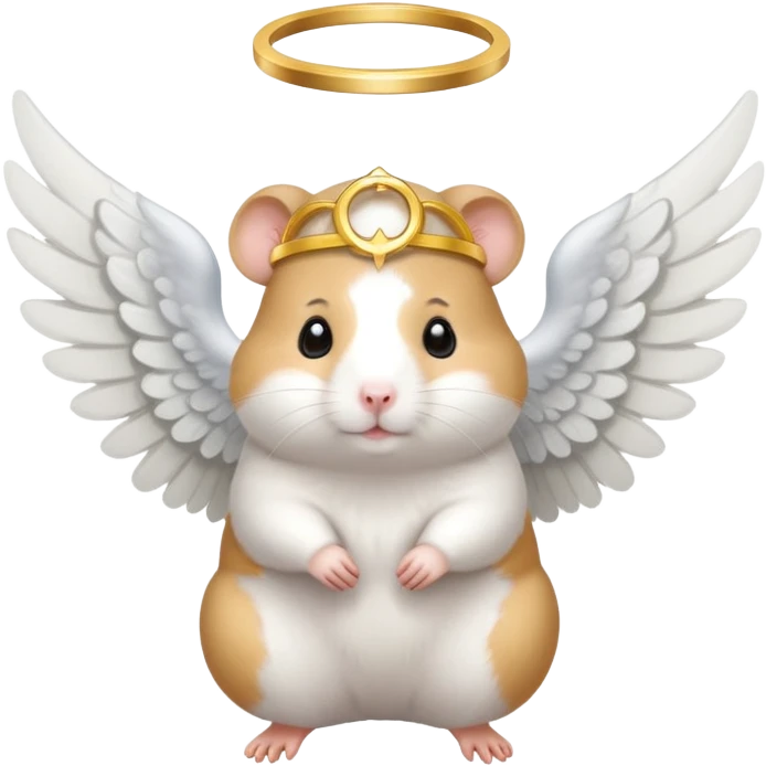 Hamster with angel wings and a halo emoji