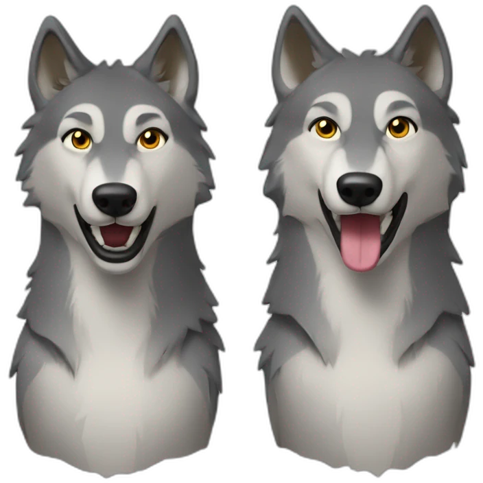 Loup et loup emoji
