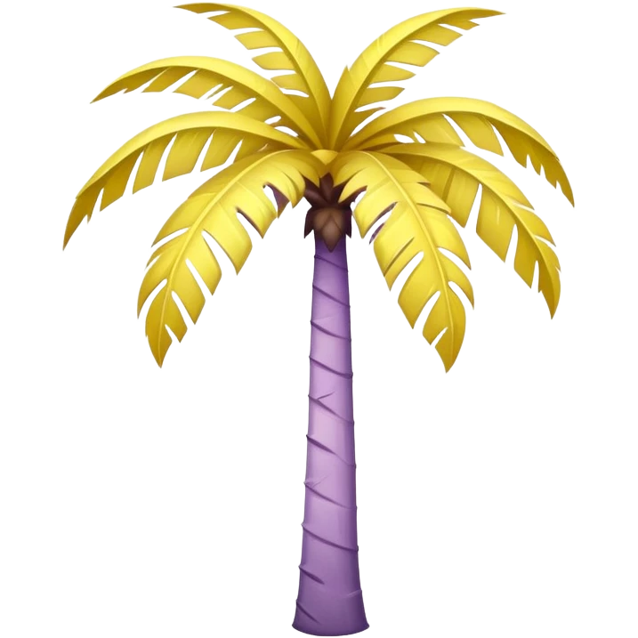 palm tree with pastel purple trunk and pastel yellow leaves emoji