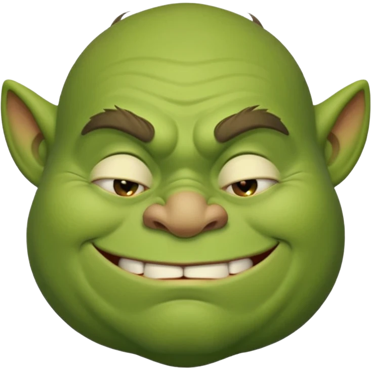Sleepy Ogre smiling and loking sleepy  emoji