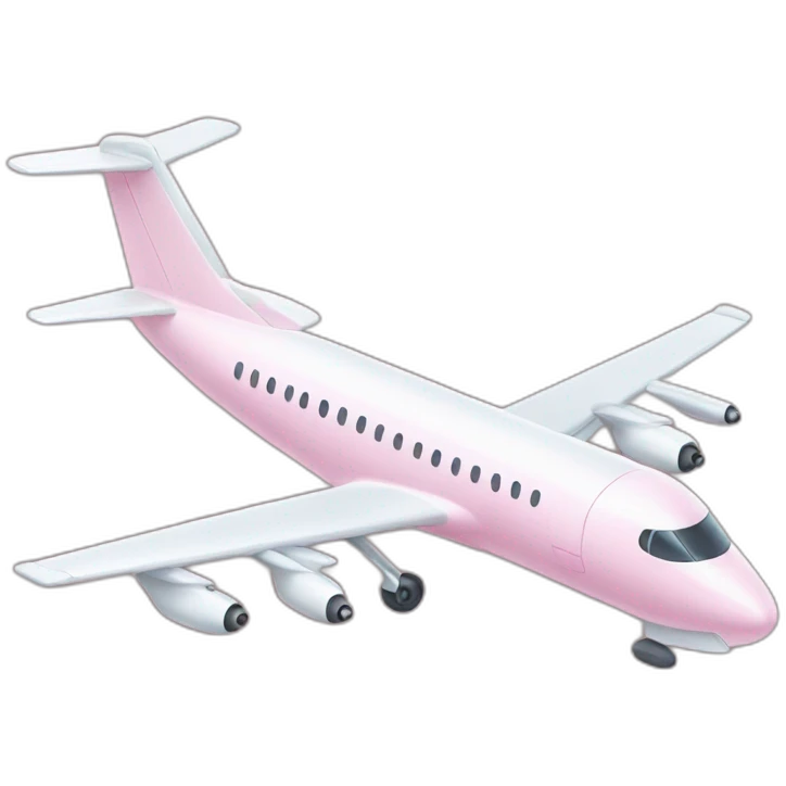 Pastel pink cartoon plane emoji
