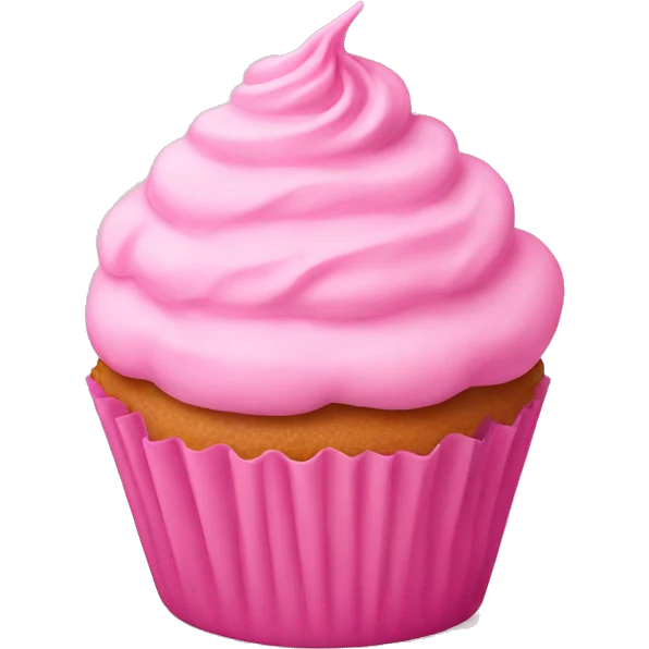 Pink cupcake with light pink frosting emoji