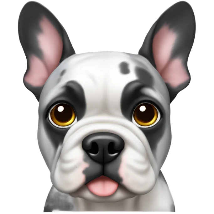 black with gray specks french bull dog emoji