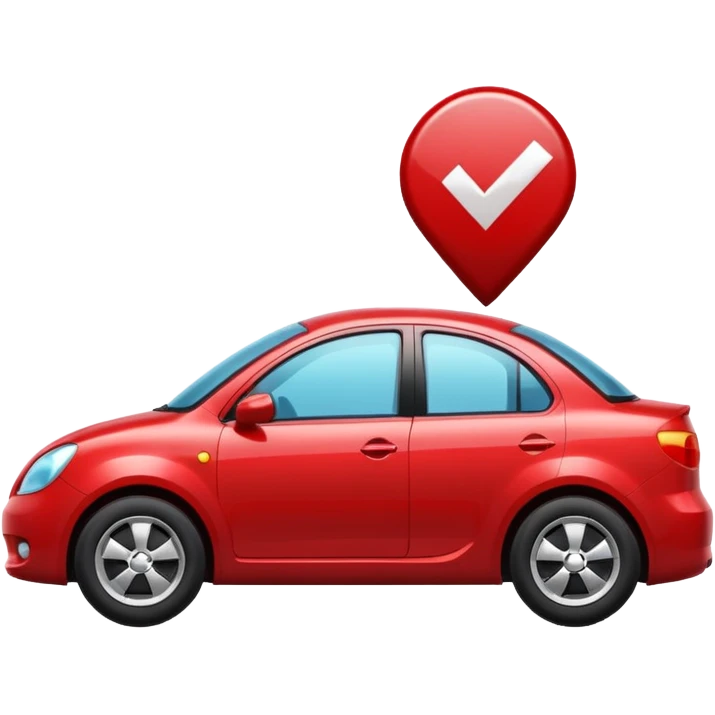 car with a check mark emoji