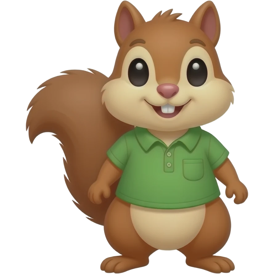chipmunk wear green shirt half body close up emoji