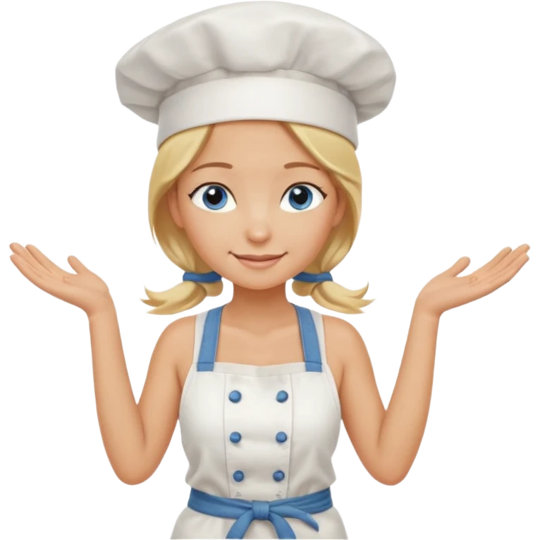 Sexy Full body  pretty
Long Blonde hair blue eyed female chef wearing white tank top, denim shorts and chef hat with arms folded emoji