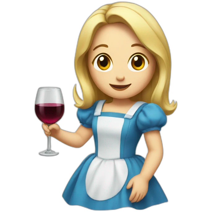 Alice drink wine emoji