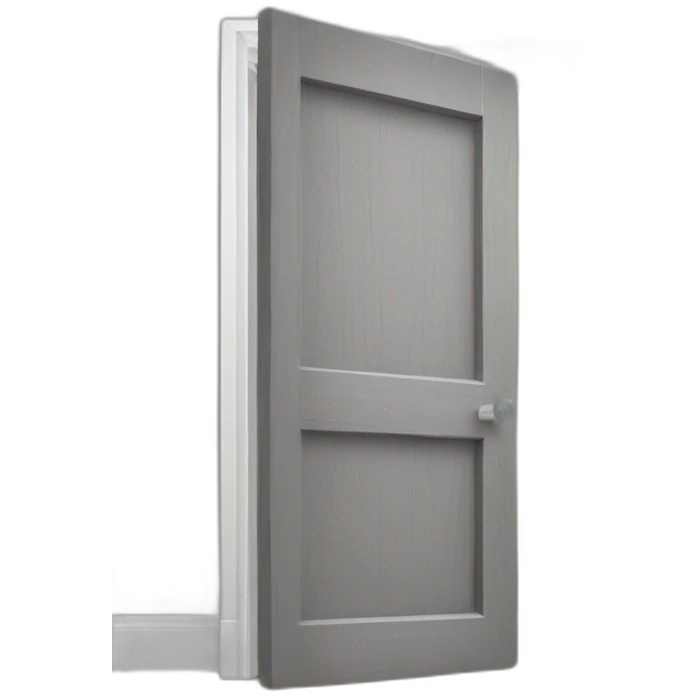 One gray wood open door perspective emoji