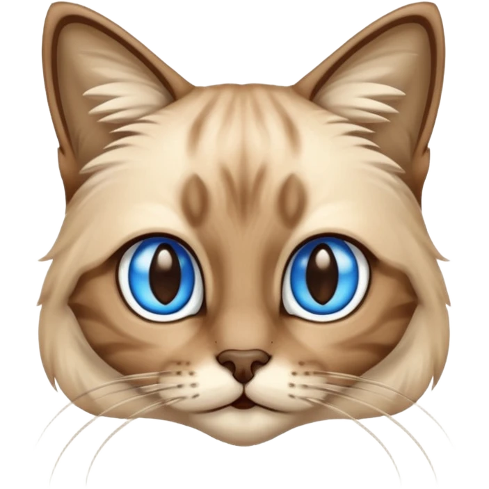 Tabby cat long hair in Siamese colors emoji