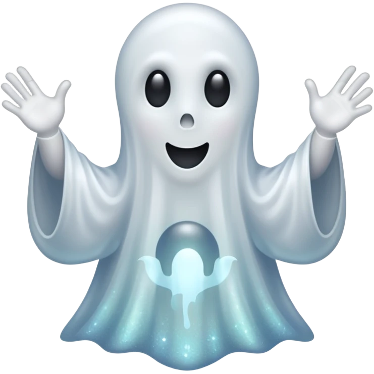 glitter white ghost emoji