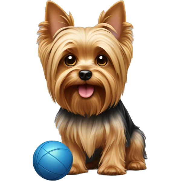 Yorkshire terrier with a ball emoji