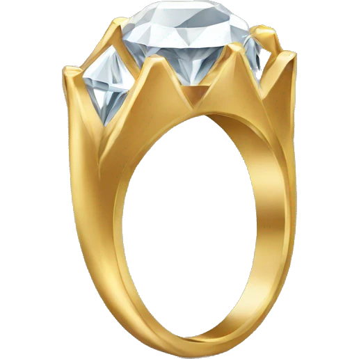 Gold diamond ring emoji