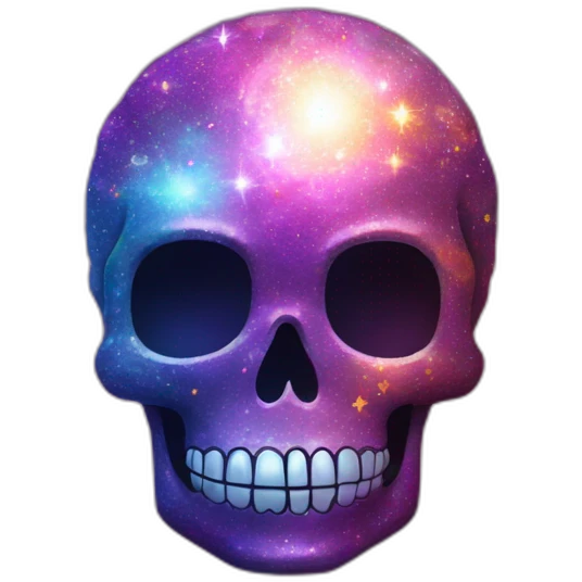 galaxy glitter skull emoji