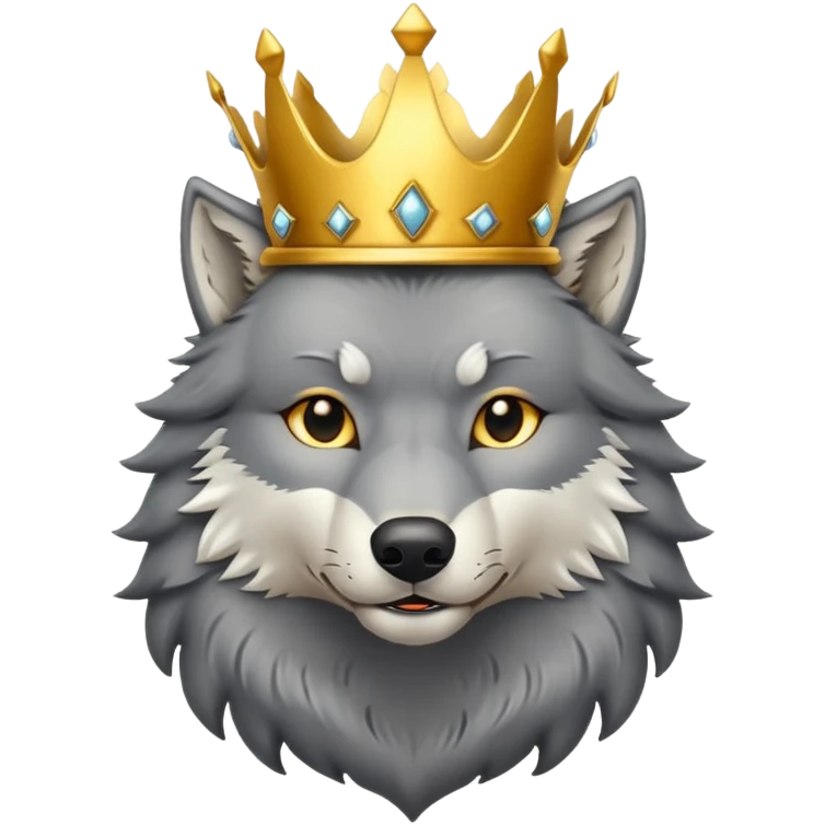 wolf with a golden crown on his head emoji