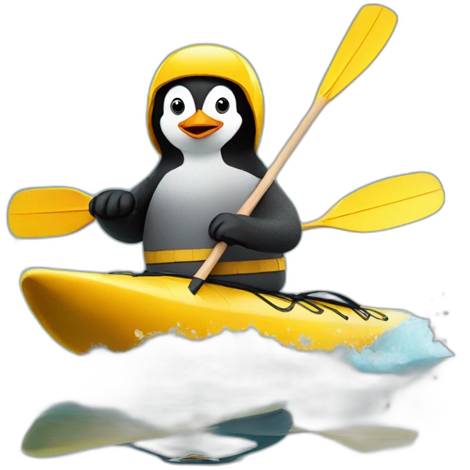 penguin kayaker emoji