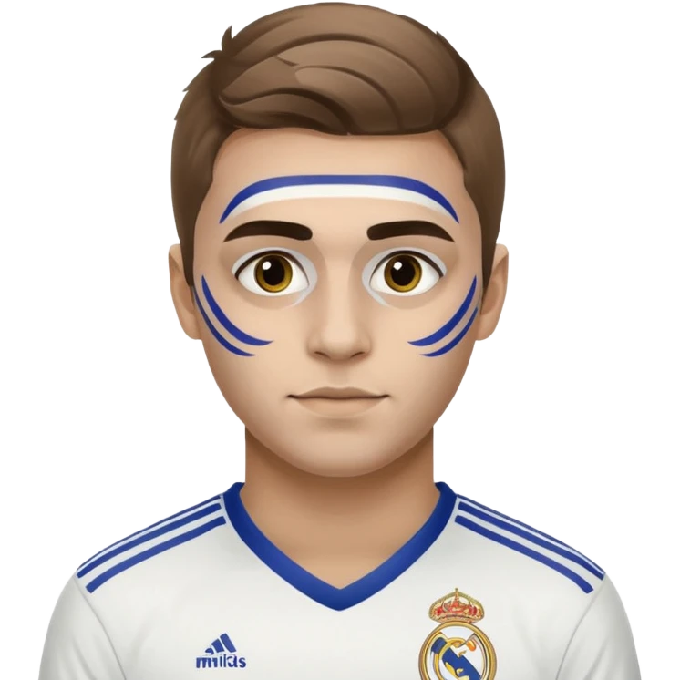 football supporter, paint in face, real madrid emoji