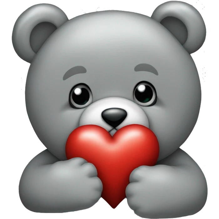 realistic-grey-teddy-bear-hugging-heart  emoji