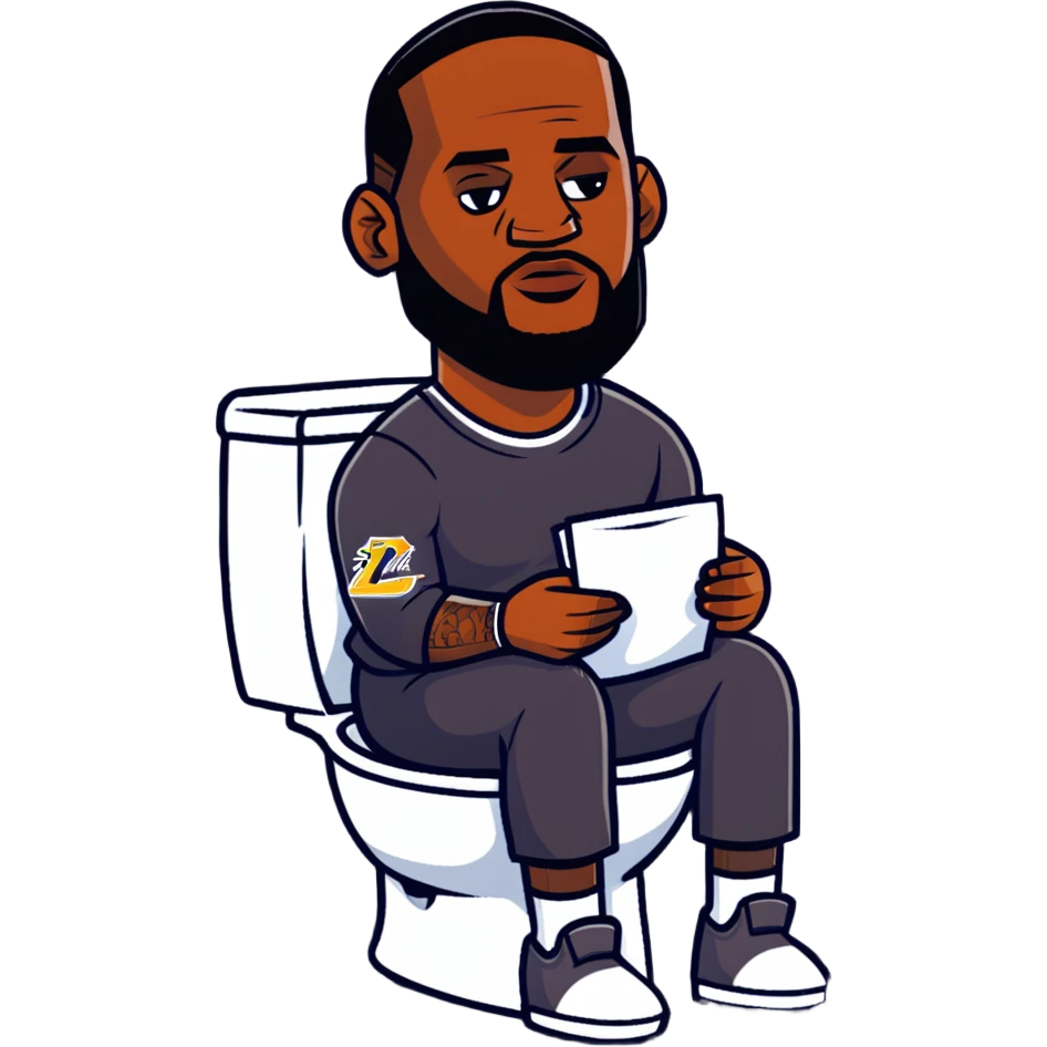 LeBron James sitting on a toilet emoji