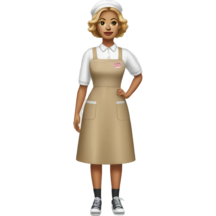 Beyoncé wearing a lunch lady outfit  emoji