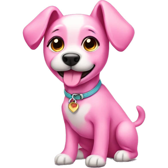 Pink dog with beautiful shoes emoji