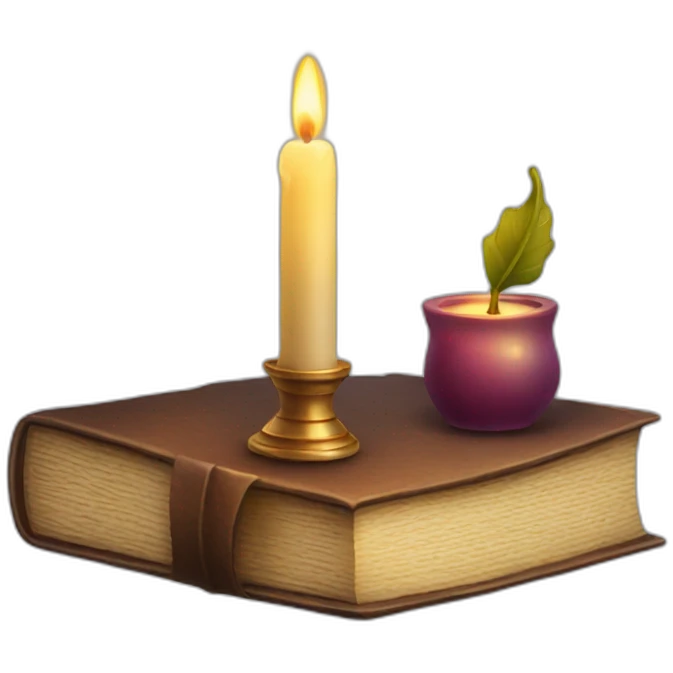 candle and old book emoji
