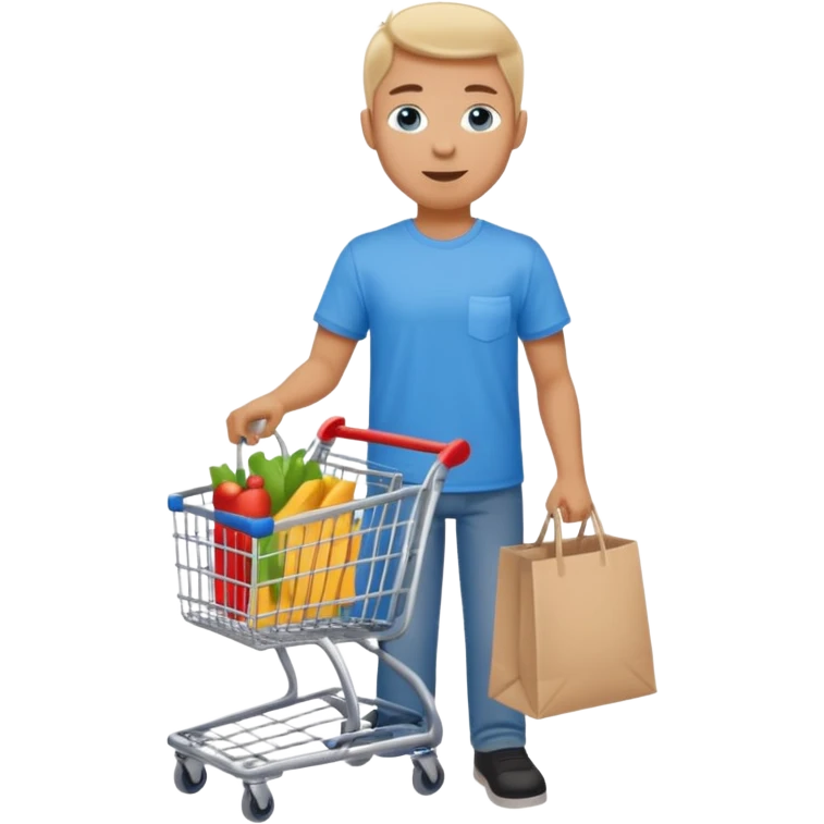 man-with-a-shopping-cart-full-body emoji