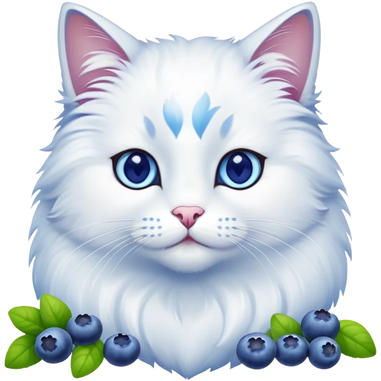 Cat with blueberries  emoji