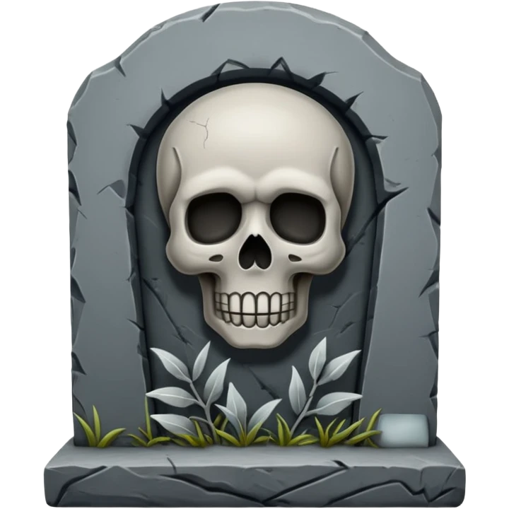 tombstone with a skull emoji emoji