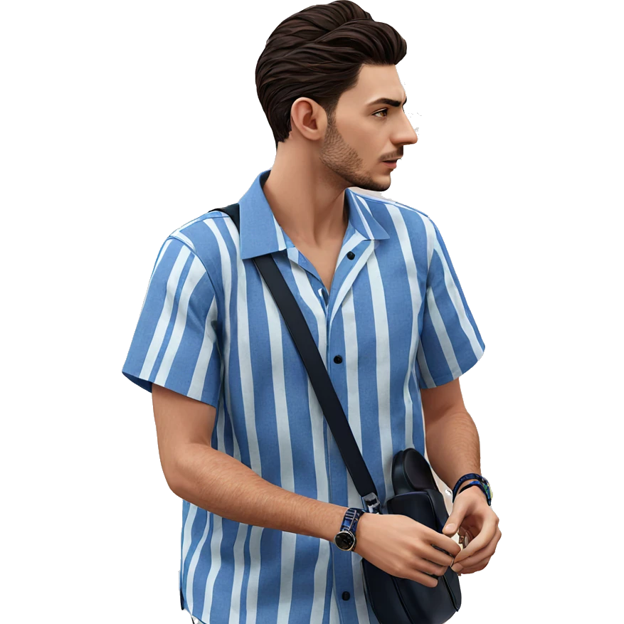 outdoor portrait of stylish male emoji