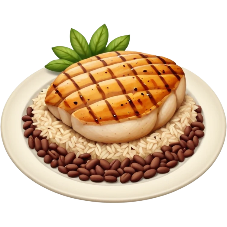 Rice with beans and chicken breast  emoji