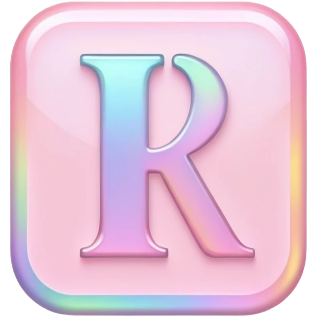 Iridescent pastel pink romantic formal elegant sophisticated cultured neat pretty beautiful nifty Font setting icon with letter “i” emoji