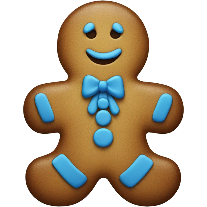  Blue gingerbread man  emoji