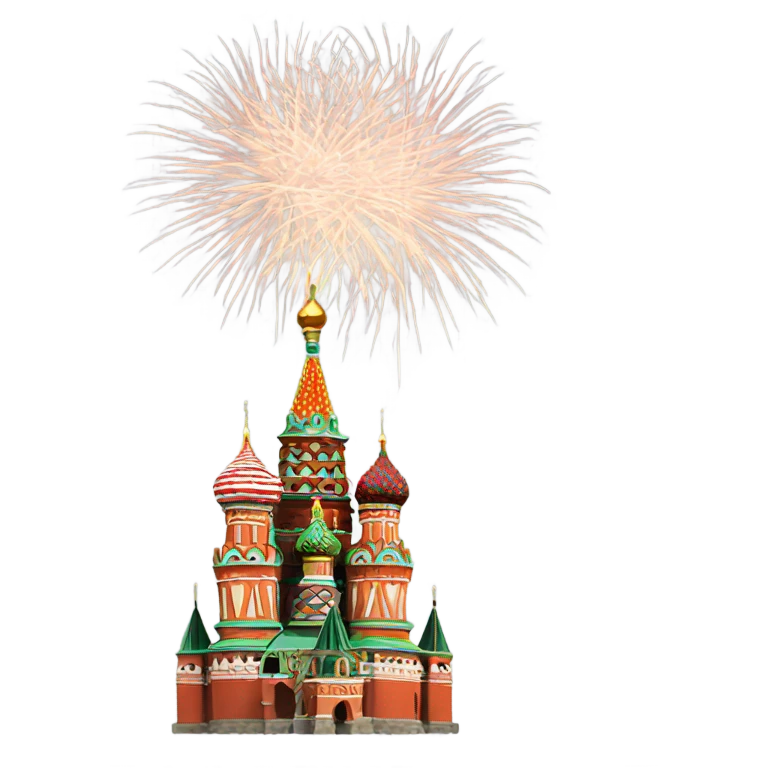 Kremlin tower fireworks  emoji