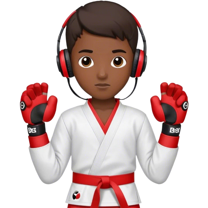 Taekwondo boy with a beats studio pro emoji